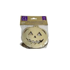 crafters square wood halloween cut outs DIY paint art ornaments 8 pack pumpkin